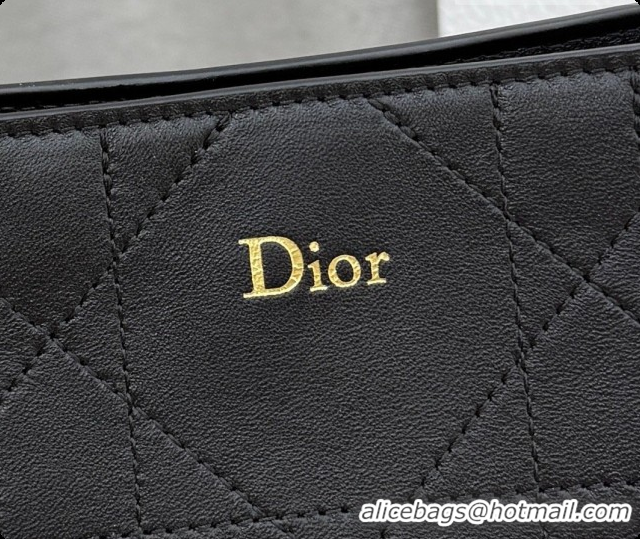 Perfect Dior Trianon Bucket Bag with Chain in Flat Macrocannage Lambskin Leather M0179 Black 2026
