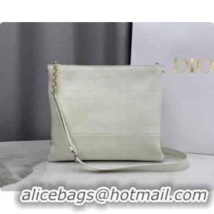 Best Luxury Dior Trianon Bucket Bag with Chain in Flat Macrocannage Lambskin Leather M0179 White 2026