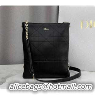 Affordable Price Dior Small Trianon Bucket Bag with Chain in Flat Macrocannage Lambskin Leather M0178 Black 2026
