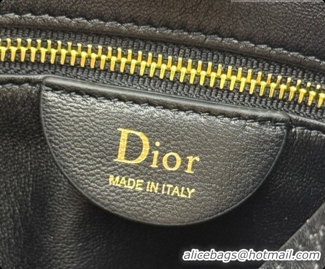 Affordable Price Dior Small Trianon Bucket Bag with Chain in Flat Macrocannage Lambskin Leather M0178 Black 2026