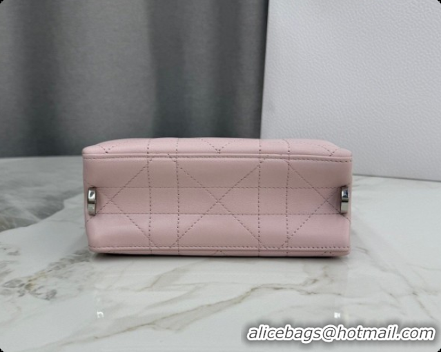 Low Price Dior Small Trianon Bucket Bag with Chain in Flat Macrocannage Lambskin Leather M0178 Pink 2026