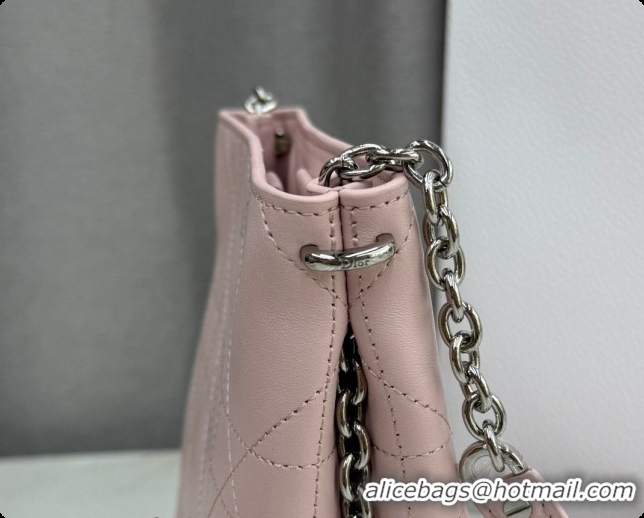 Low Price Dior Small Trianon Bucket Bag with Chain in Flat Macrocannage Lambskin Leather M0178 Pink 2026