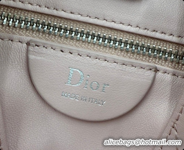 Low Price Dior Small Trianon Bucket Bag with Chain in Flat Macrocannage Lambskin Leather M0178 Pink 2026