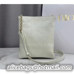 Best Price Dior Small Trianon Bucket Bag with Chain in Flat Macrocannage Lambskin Leather M0178 White 2026