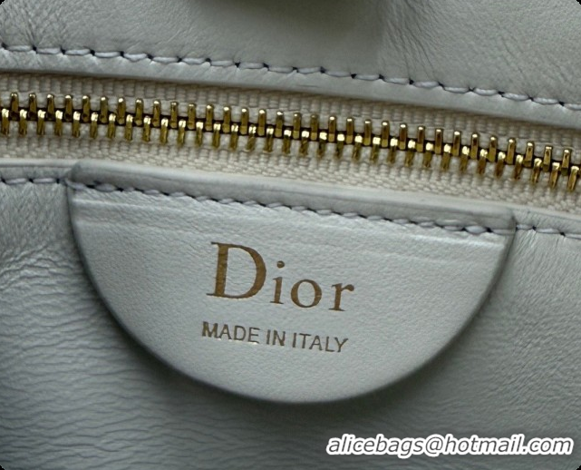Best Price Dior Small Trianon Bucket Bag with Chain in Flat Macrocannage Lambskin Leather M0178 White 2026
