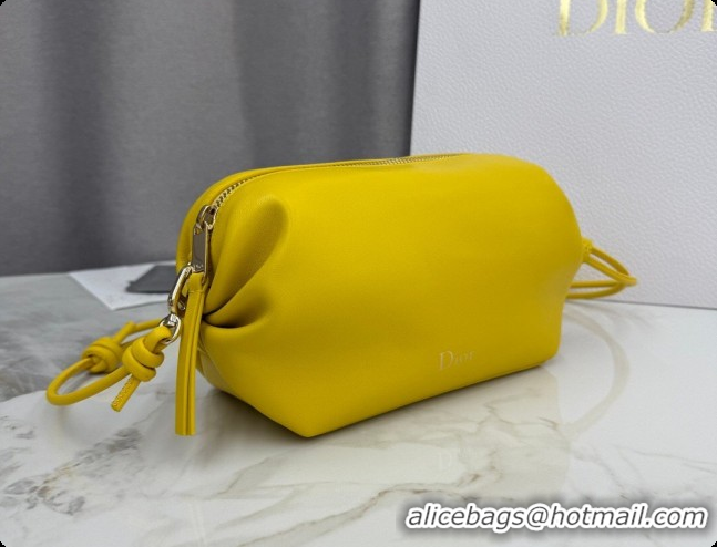 Unique Style Dior Bow Pouch Bag in Lambskin Leather S3900 Yellow 2026