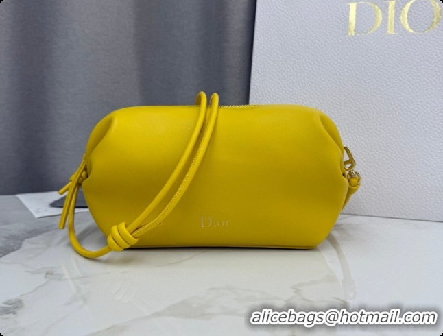 Unique Style Dior Bow Pouch Bag in Lambskin Leather S3900 Yellow 2026