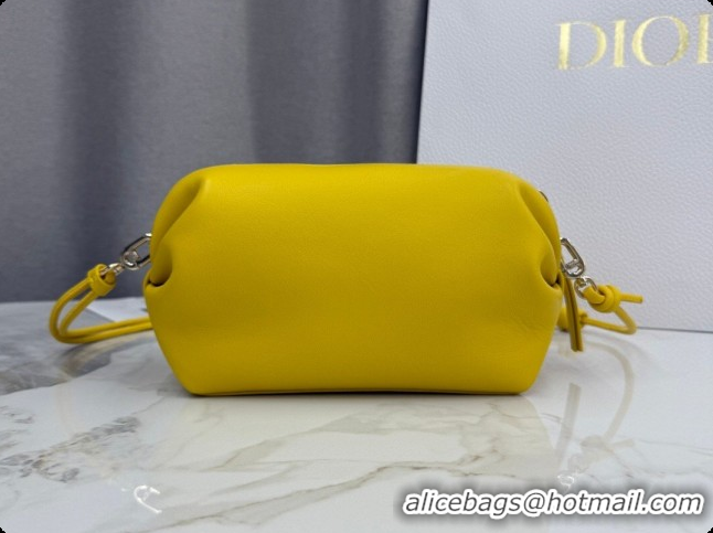Unique Style Dior Bow Pouch Bag in Lambskin Leather S3900 Yellow 2026