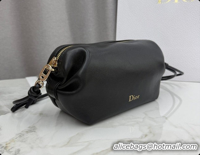 Unique Grade Dior Bow Pouch Bag in Lambskin Leather S3900 Black 2026