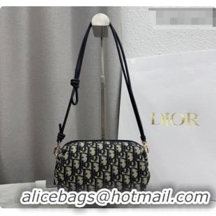 New Fashion Dior Bow Pouch Bag in Blue Dior Oblique Jacquard S3900 2026