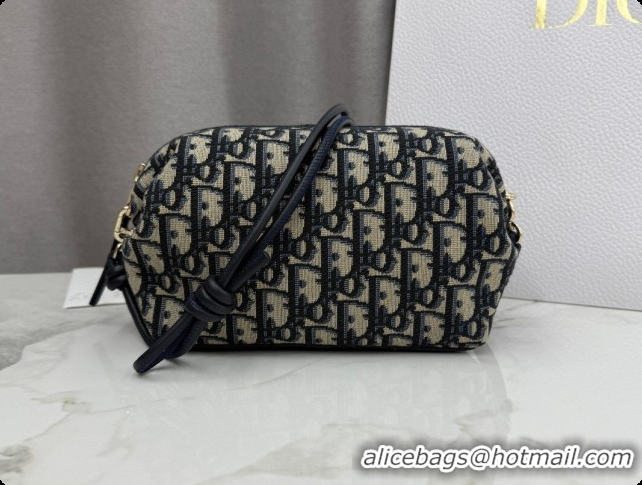 New Fashion Dior Bow Pouch Bag in Blue Dior Oblique Jacquard S3900 2026