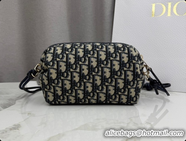 New Fashion Dior Bow Pouch Bag in Blue Dior Oblique Jacquard S3900 2026