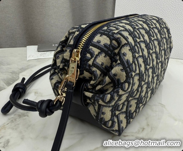 New Fashion Dior Bow Pouch Bag in Blue Dior Oblique Jacquard S3900 2026