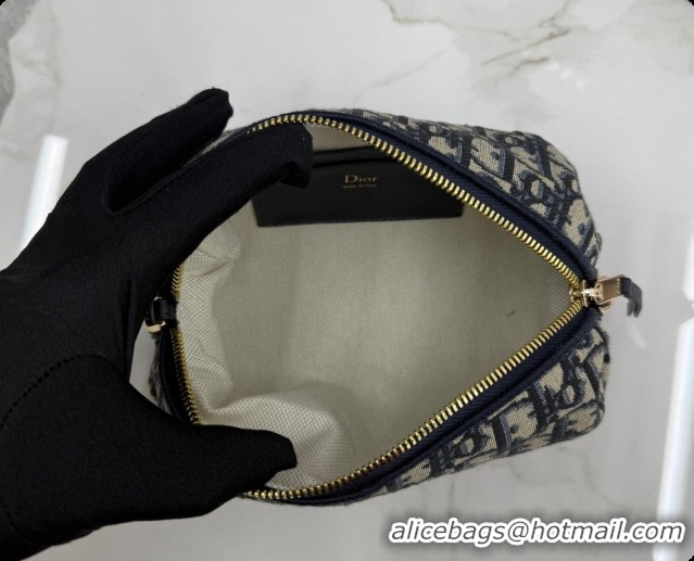 New Fashion Dior Bow Pouch Bag in Blue Dior Oblique Jacquard S3900 2026