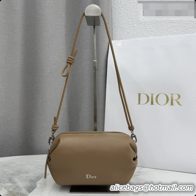 Luxury Cheap Dior Bow Pouch Bag in Lambskin Leather S3900 Brown 2026