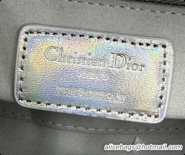 Charming Dior Classic Mini Lady Dior Bag in Cannage Lambskin Iridescent Silver M0505 2026