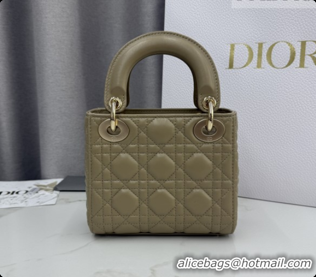 Good Looking Dior Classic Mini Lady Dior Bag in Cannage Lambskin M0505 Cream Apricot 2026