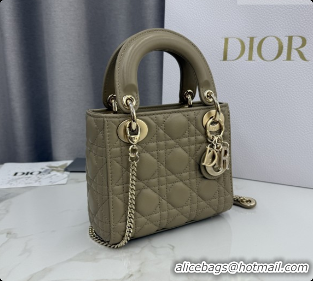 Good Looking Dior Classic Mini Lady Dior Bag in Cannage Lambskin M0505 Cream Apricot 2026