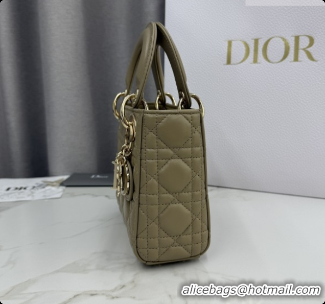 Good Looking Dior Classic Mini Lady Dior Bag in Cannage Lambskin M0505 Cream Apricot 2026