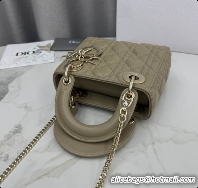 Good Looking Dior Classic Mini Lady Dior Bag in Cannage Lambskin M0505 Cream Apricot 2026