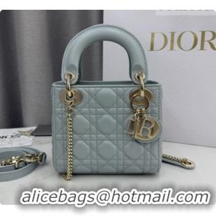 Unique Discount Dior Classic Mini Lady Dior Bag in Cannage Lambskin M0505 Lake Blue 2026