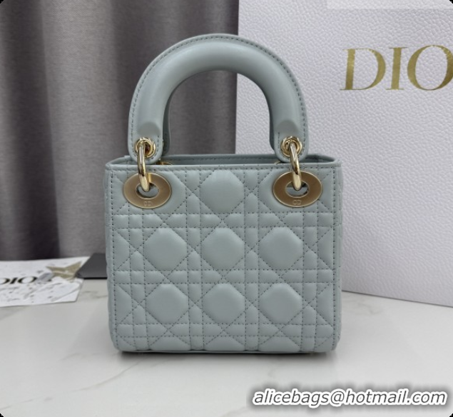 Unique Discount Dior Classic Mini Lady Dior Bag in Cannage Lambskin M0505 Lake Blue 2026
