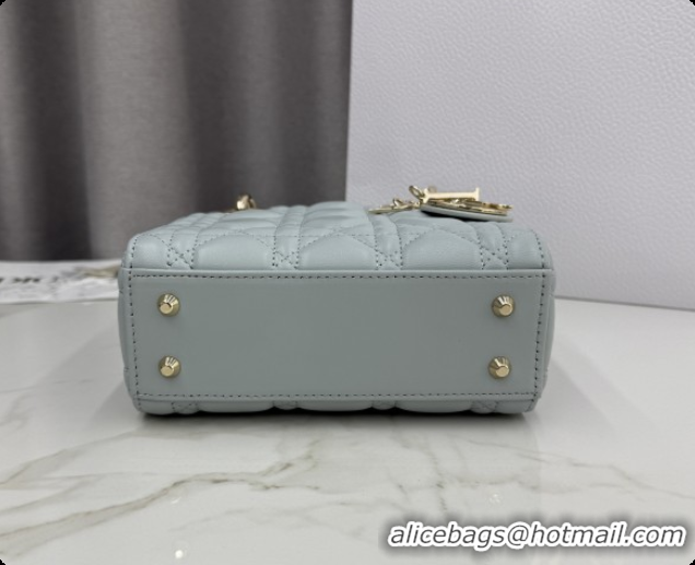 Unique Discount Dior Classic Mini Lady Dior Bag in Cannage Lambskin M0505 Lake Blue 2026
