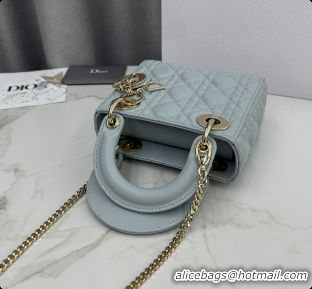 Unique Discount Dior Classic Mini Lady Dior Bag in Cannage Lambskin M0505 Lake Blue 2026