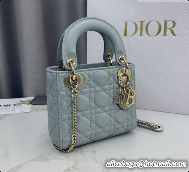 Unique Discount Dior Classic Mini Lady Dior Bag in Cannage Lambskin M0505 Lake Blue 2026