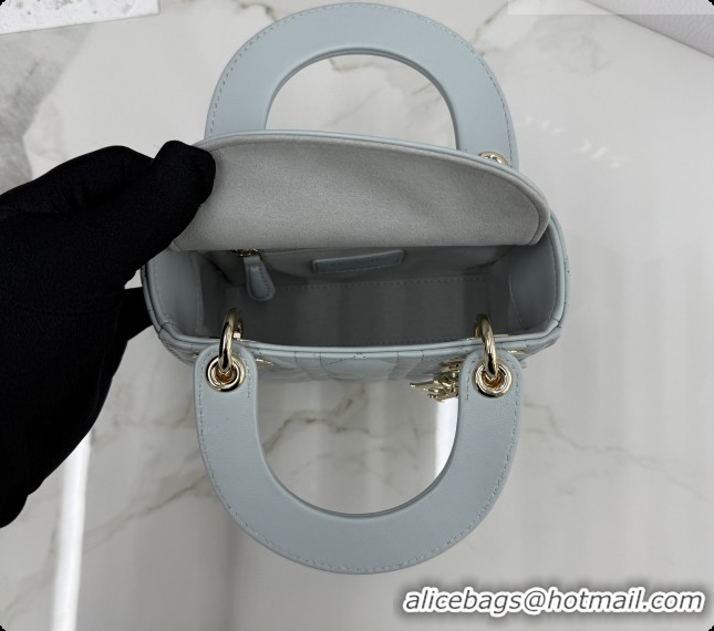 Unique Discount Dior Classic Mini Lady Dior Bag in Cannage Lambskin M0505 Lake Blue 2026