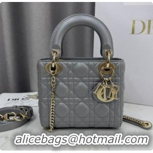Big Discount Dior Classic Mini Lady Dior Bag in Cannage Lambskin M0505 Pearly Grey 2026