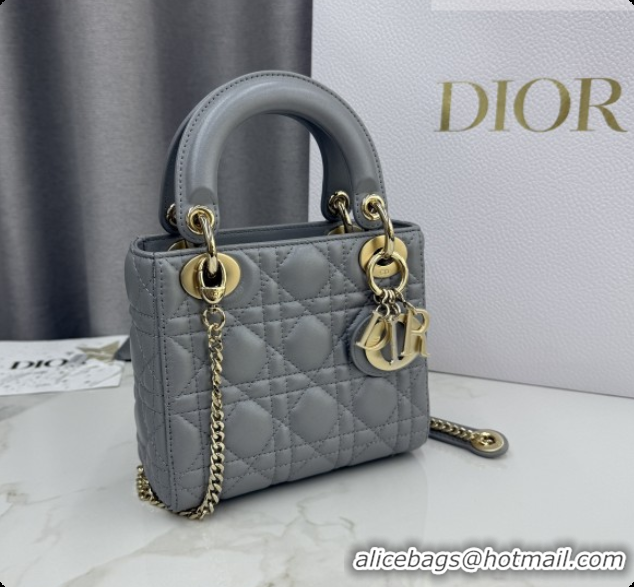 Big Discount Dior Classic Mini Lady Dior Bag in Cannage Lambskin M0505 Pearly Grey 2026