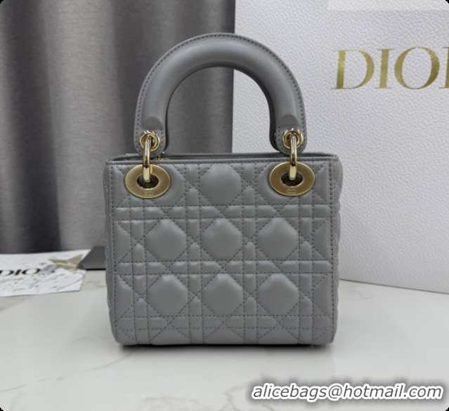 Big Discount Dior Classic Mini Lady Dior Bag in Cannage Lambskin M0505 Pearly Grey 2026