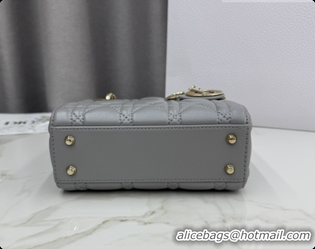 Big Discount Dior Classic Mini Lady Dior Bag in Cannage Lambskin M0505 Pearly Grey 2026