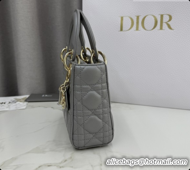 Big Discount Dior Classic Mini Lady Dior Bag in Cannage Lambskin M0505 Pearly Grey 2026