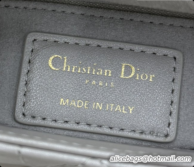 Big Discount Dior Classic Mini Lady Dior Bag in Cannage Lambskin M0505 Pearly Grey 2026