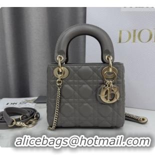 Top Quality Dior Classic Mini Lady Dior Bag in Cannage Lambskin M0505 Light Grey 2026