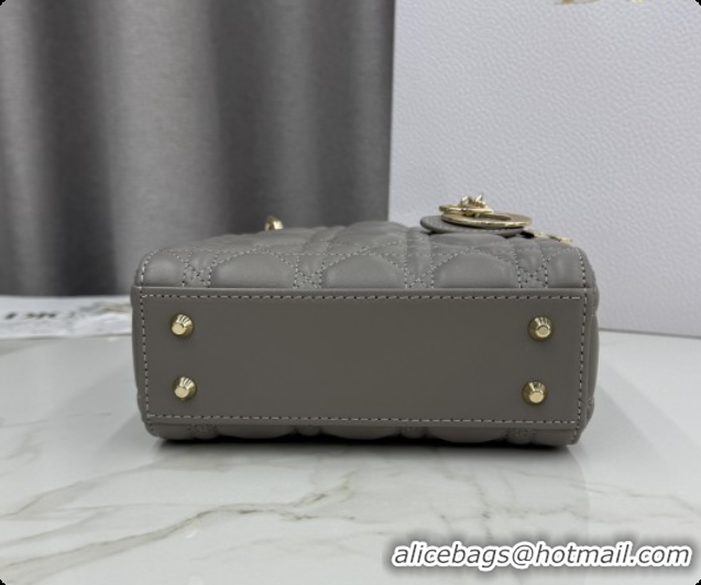 Top Quality Dior Classic Mini Lady Dior Bag in Cannage Lambskin M0505 Light Grey 2026