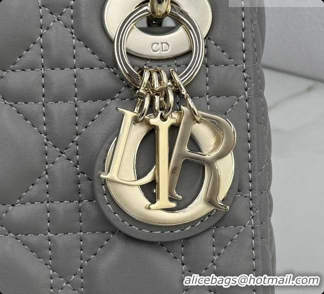 Top Quality Dior Classic Mini Lady Dior Bag in Cannage Lambskin M0505 Light Grey 2026