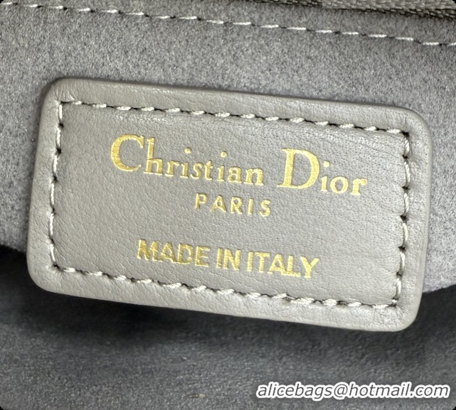 Top Quality Dior Classic Mini Lady Dior Bag in Cannage Lambskin M0505 Light Grey 2026