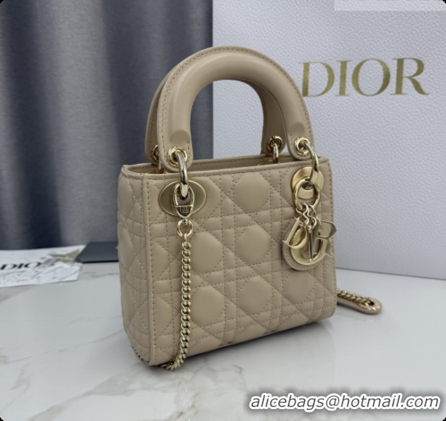Buy Luxury Dior Classic Mini Lady Dior Bag in Cannage Lambskin M0505 Caramel Beige 2026