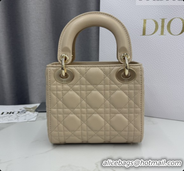 Buy Luxury Dior Classic Mini Lady Dior Bag in Cannage Lambskin M0505 Caramel Beige 2026