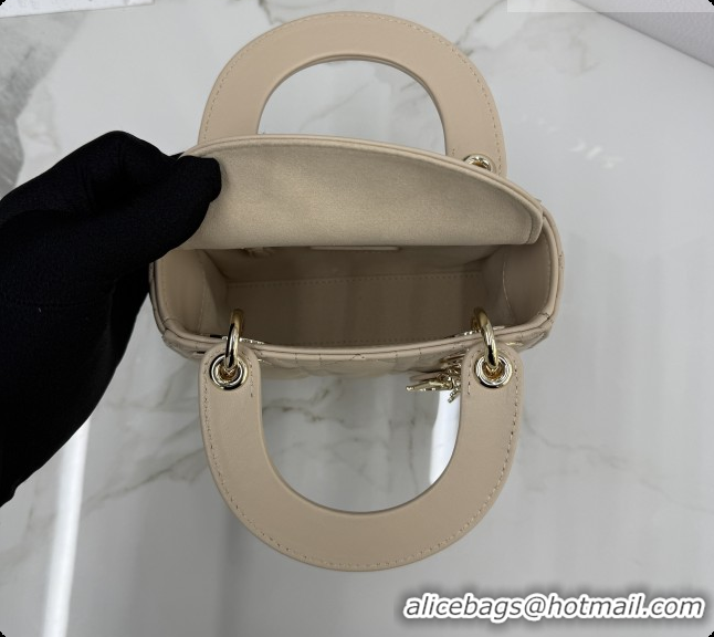 Buy Luxury Dior Classic Mini Lady Dior Bag in Cannage Lambskin M0505 Caramel Beige 2026