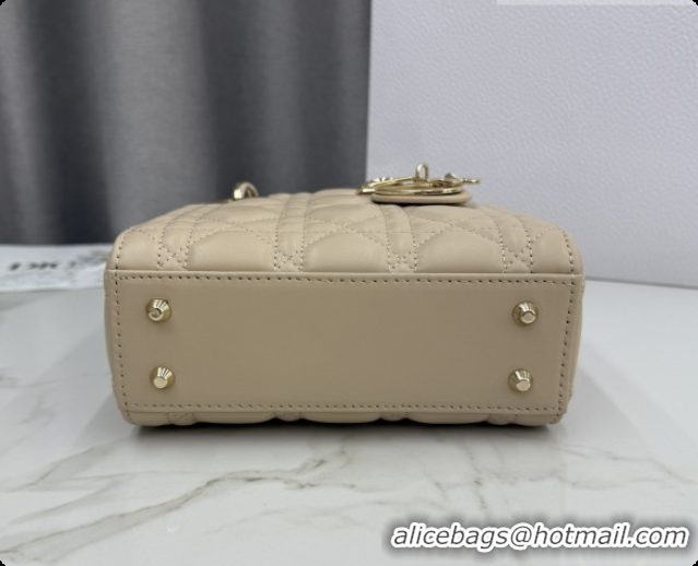 Buy Luxury Dior Classic Mini Lady Dior Bag in Cannage Lambskin M0505 Caramel Beige 2026