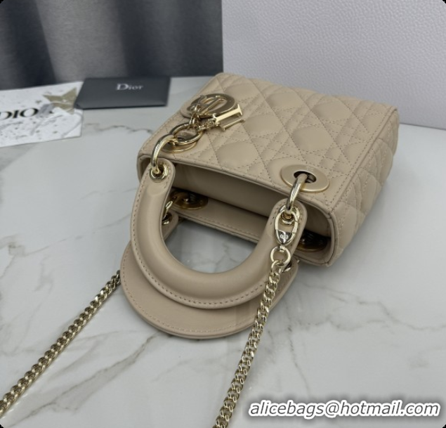 Buy Luxury Dior Classic Mini Lady Dior Bag in Cannage Lambskin M0505 Caramel Beige 2026
