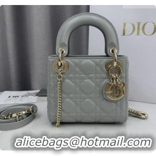 Sumptuous Dior Classic Mini Lady Dior Bag in Cannage Lambskin M0505 Cloud Grey 2026
