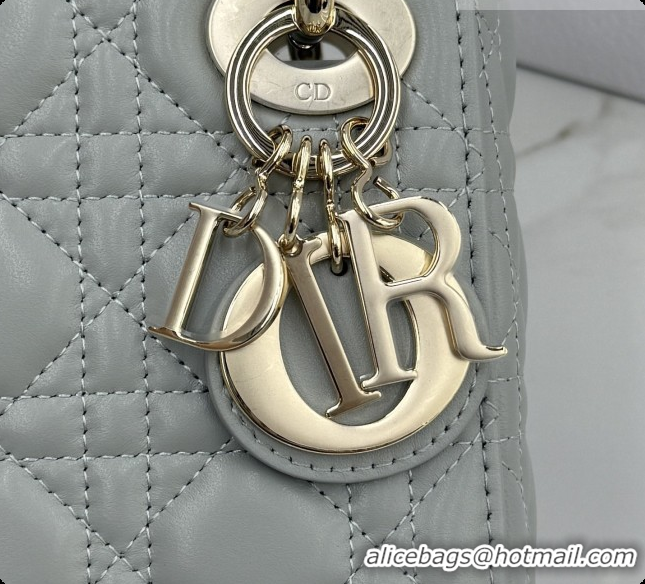Sumptuous Dior Classic Mini Lady Dior Bag in Cannage Lambskin M0505 Cloud Grey 2026