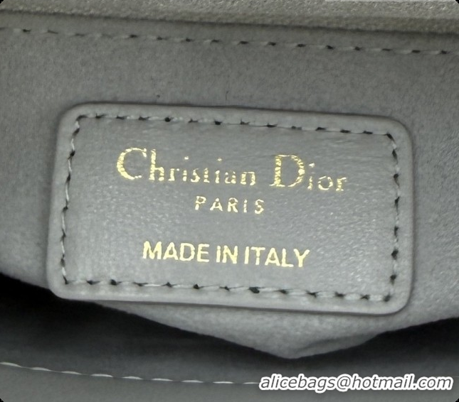 Sumptuous Dior Classic Mini Lady Dior Bag in Cannage Lambskin M0505 Cloud Grey 2026