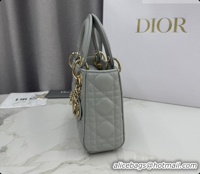 Sumptuous Dior Classic Mini Lady Dior Bag in Cannage Lambskin M0505 Cloud Grey 2026
