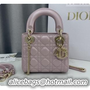 Sumptuous Dior Classic Mini Lady Dior Bag in Cannage Lambskin M0505 Pearly Pink 2026